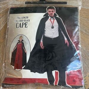 Halloween Full-Length Collared Black Cape